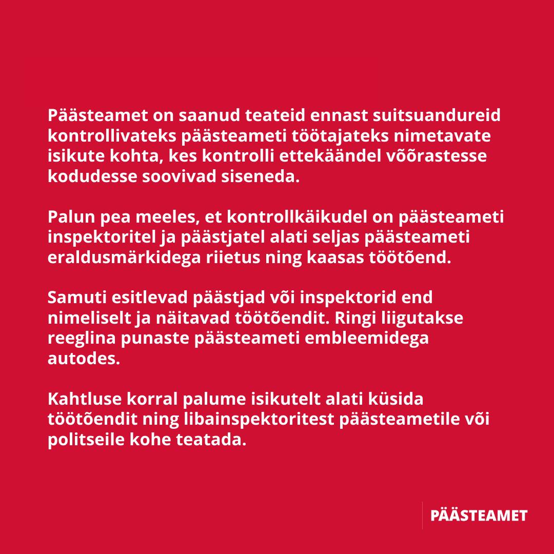 Päästeameti meeldetuletus