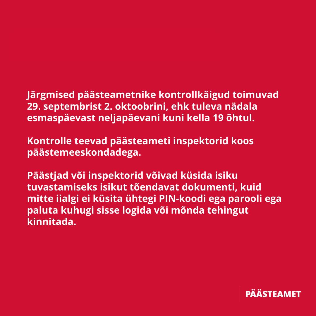 Päästeameti meeldetuletus